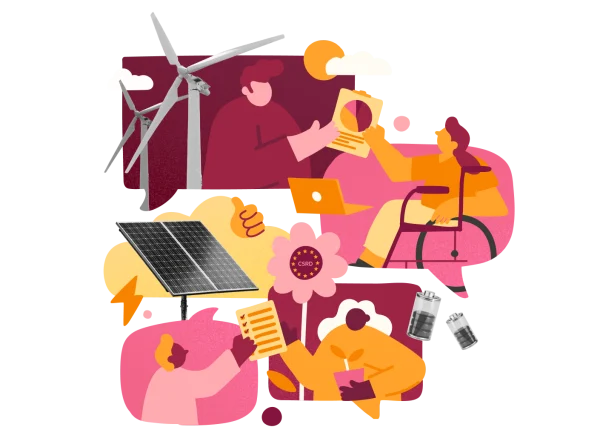wind turbines, solar panels, sustainable energy, community engagement